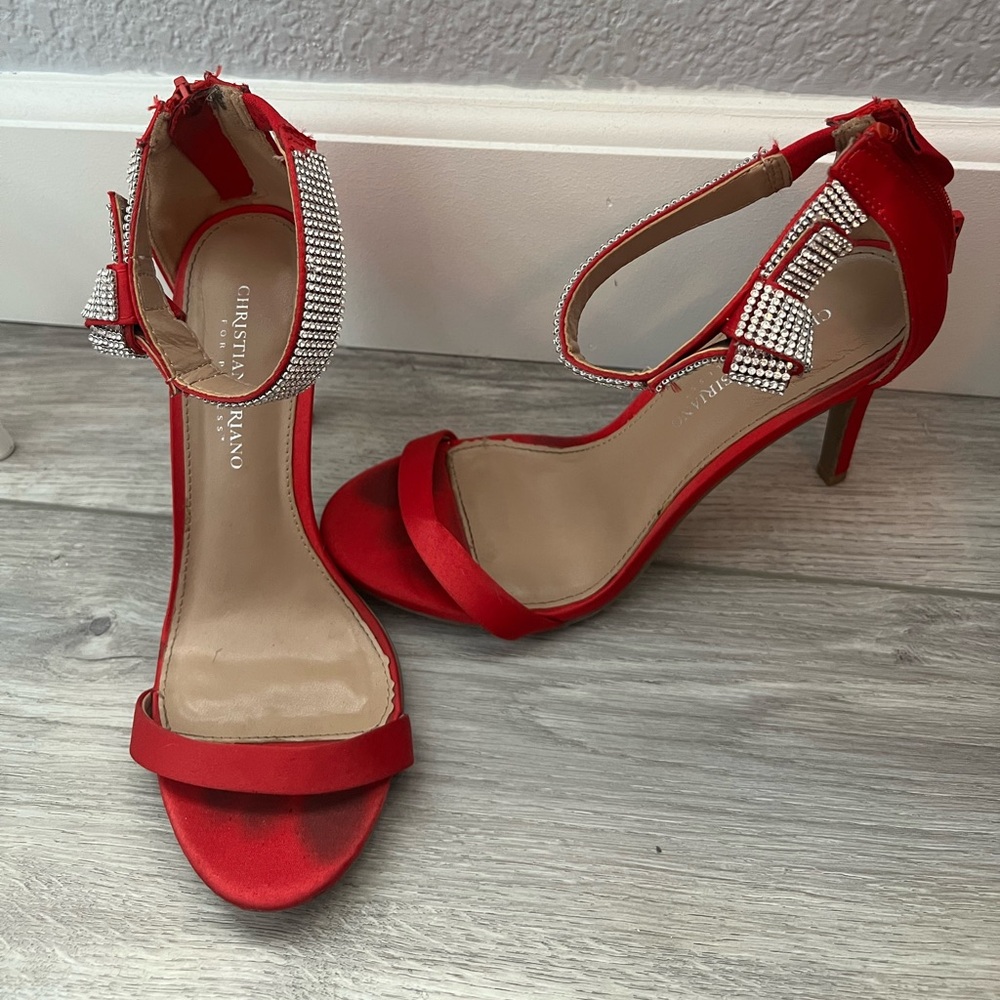 Christian Siriano Red Rhinestone Heels